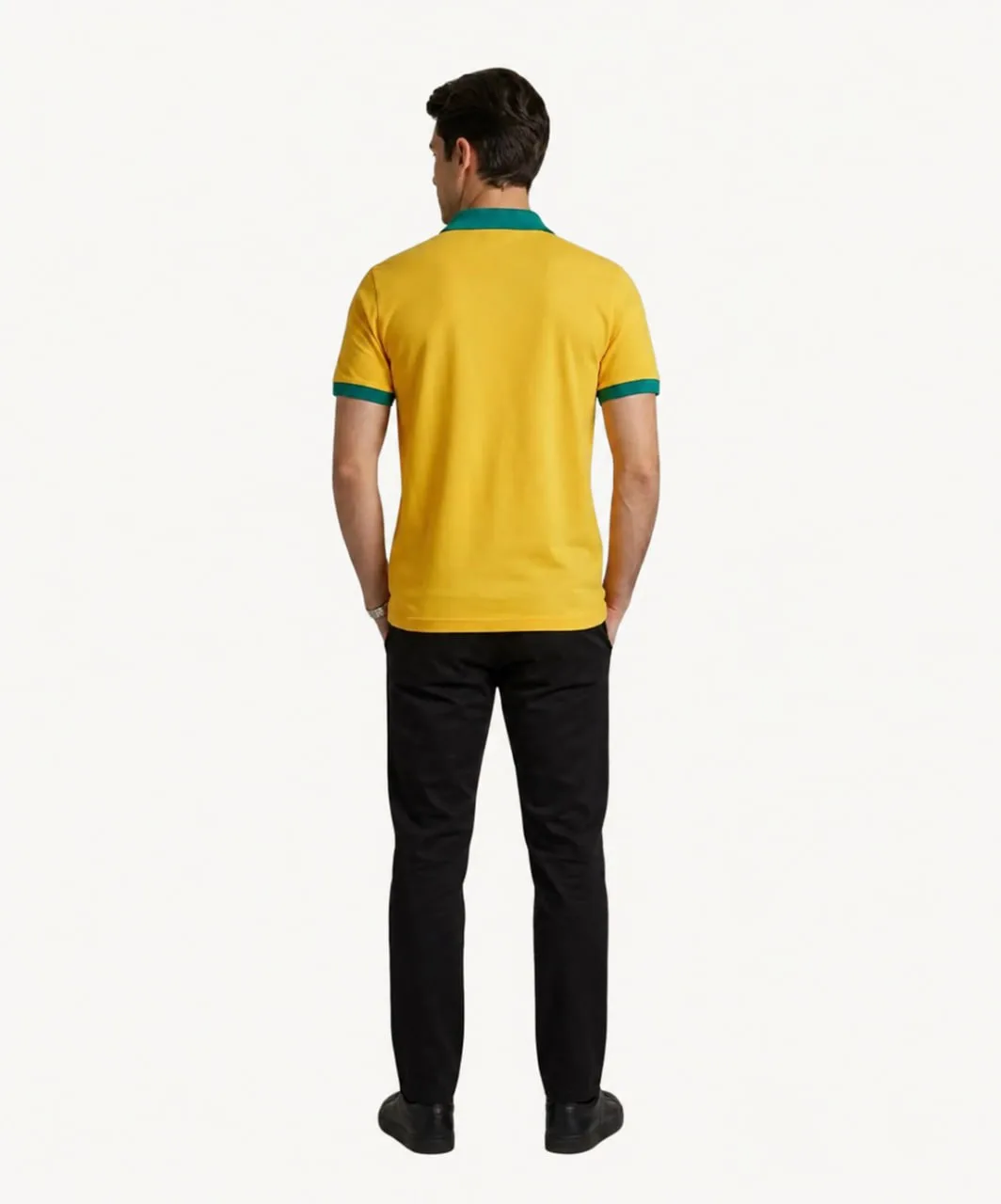 Polo-Shirt — Kundenbeispiel Gelb — Rückseite