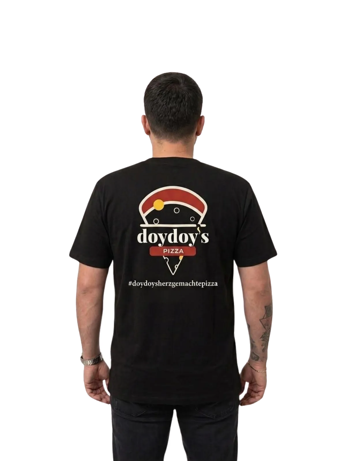 Gastro T-Shirt — Kundenbeispiel Schwarz — Rückendruck