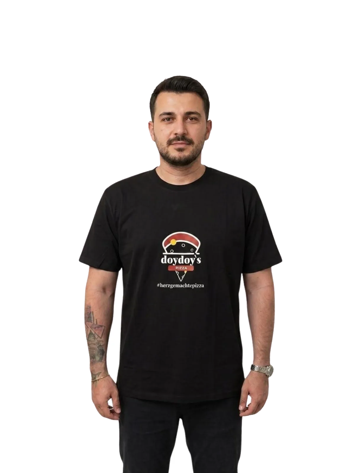 Gastro T-Shirt — Kundenbeispiel Schwarz — Vorderdruck