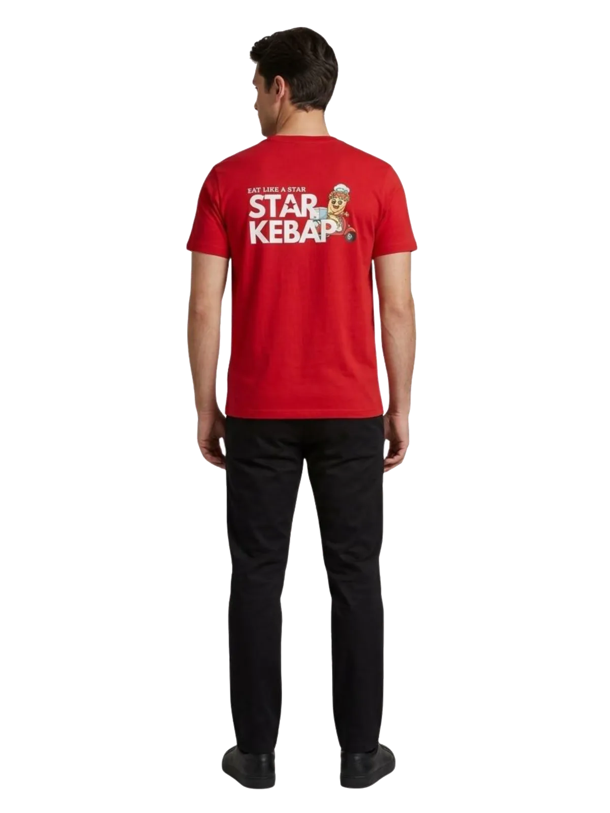 Gastro T-Shirt — Kundenbeispiel Rot — Rückendruck